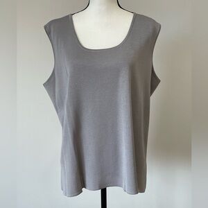 Ming Wang gray tank size 2X layer modest mature office business work grey